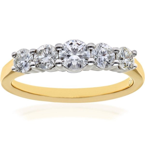 1.00ct Diamond, 18k Yellow Gold Ring - Size L