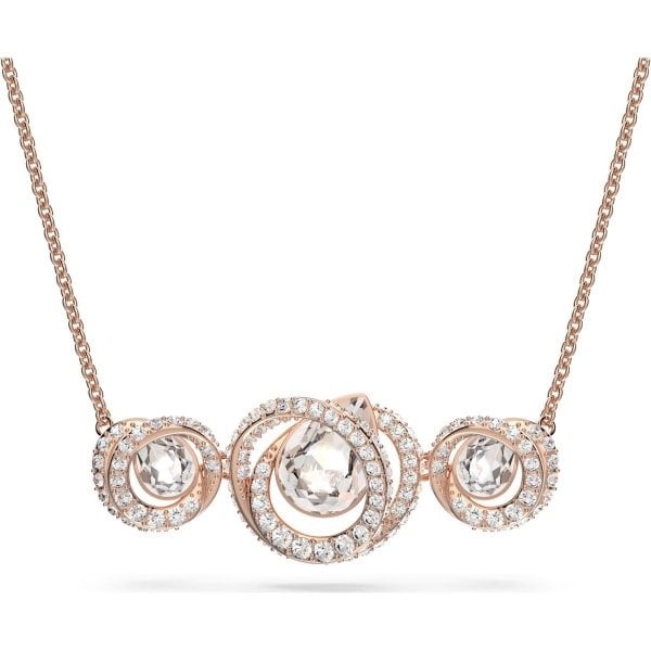 Generation necklace, White, Rose-gold tone plated