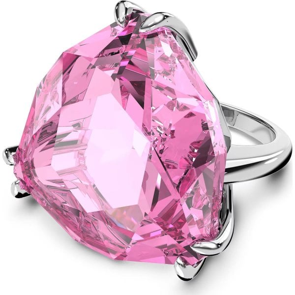 Millenia cocktail ring, Trilliant cut pink Size 55