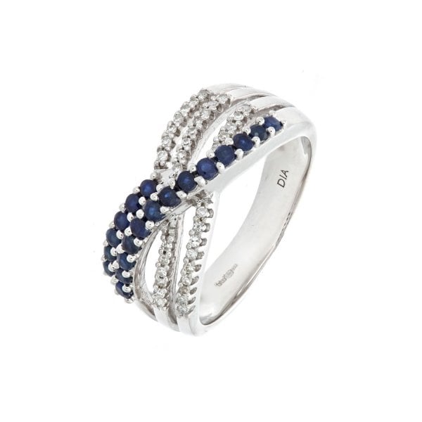 0.15ct Diamond and Sapphire Wrap Ring