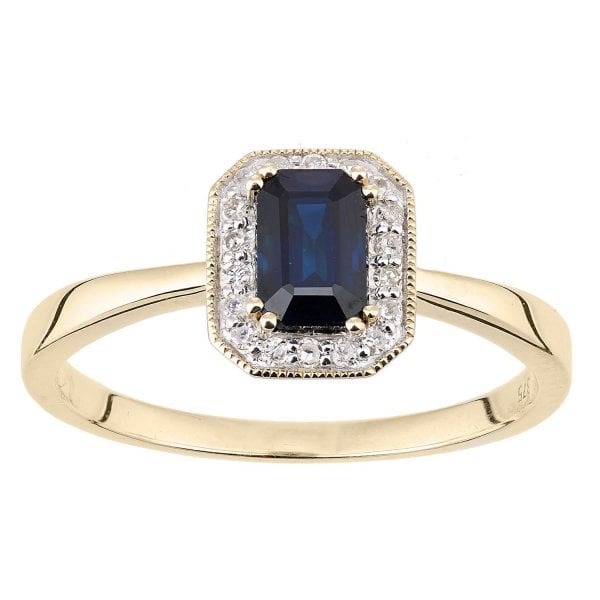 0.08CT DIAMOND, SAPPHIRE RING