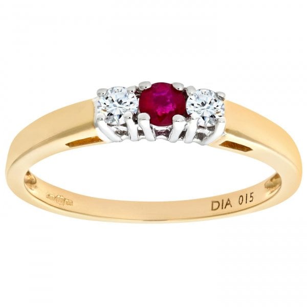 0.15ct Diamond, Ruby Ring