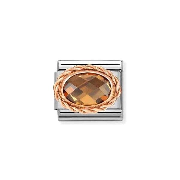 Couture Rose Gold & Green Crystal Charm