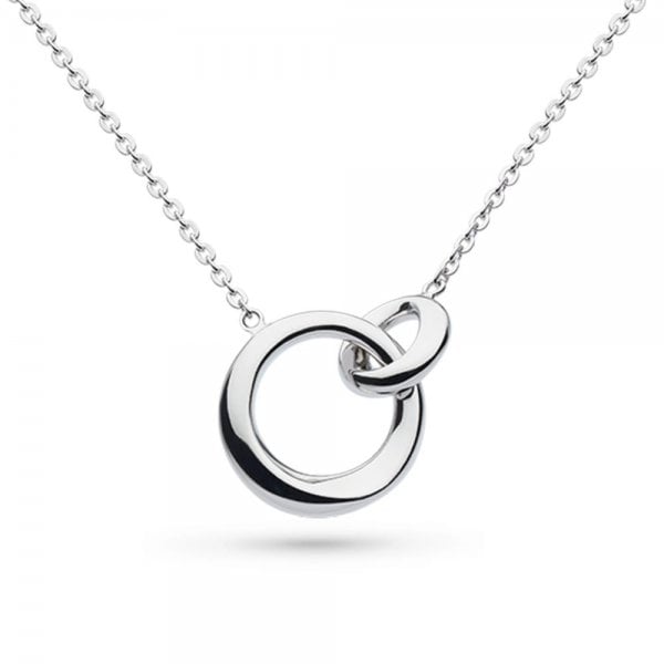Bevel Cirque Rhodium Plate 18" Necklace