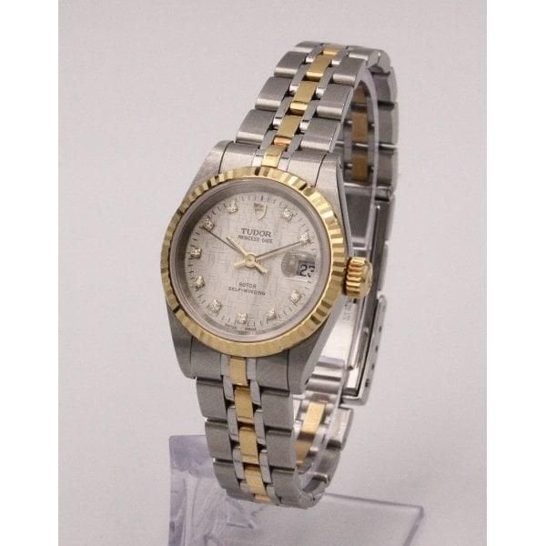 Ladies Bi-Metal Princess Date Watch.