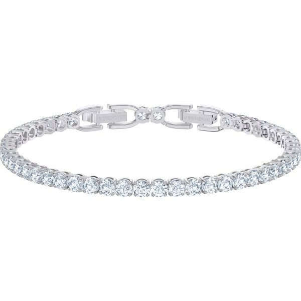 Tennis Deluxe bracelet, Round cut, White 18cm