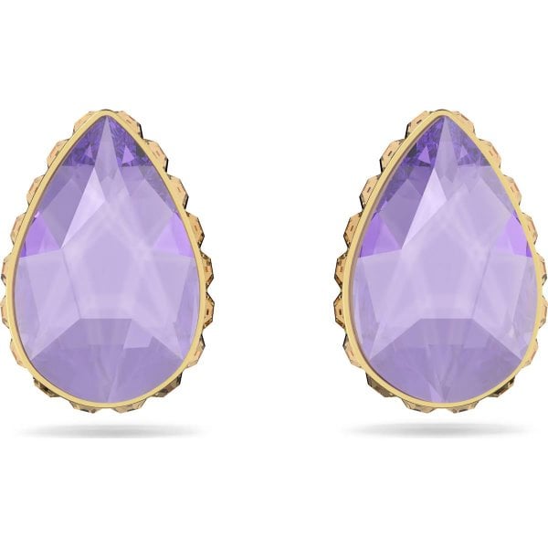 Orbita stud earrings, Drop cut, Multicolored, Gold