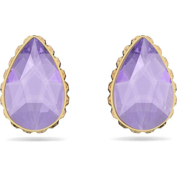 Orbita stud earrings, Drop cut, Multicolored, Gold