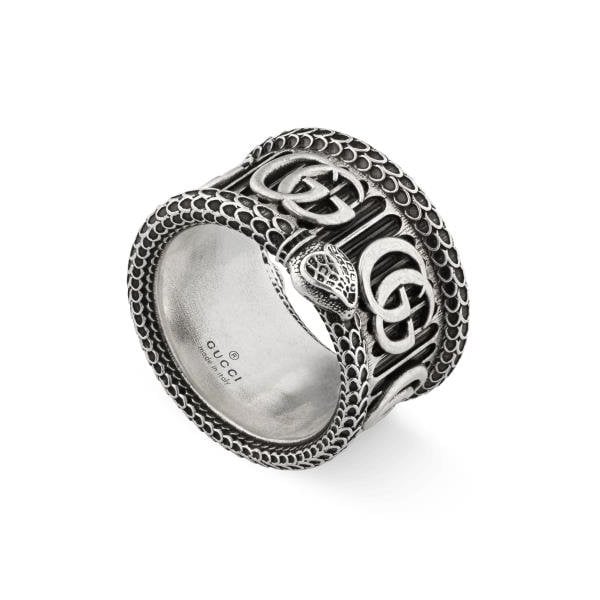Silver ring with Double G - Size 18