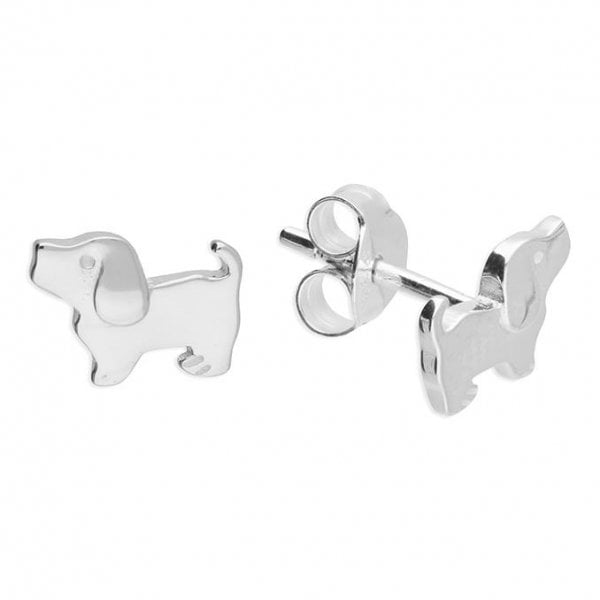 Silver Cute Dog Studs