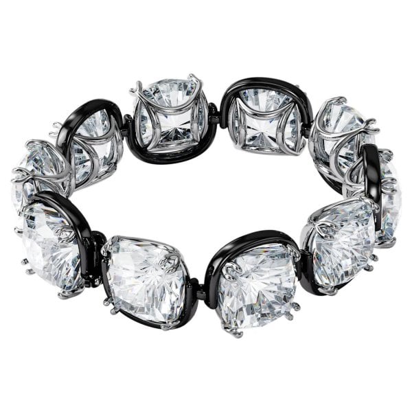 Harmonia bracelet Cushion cut crystals, White