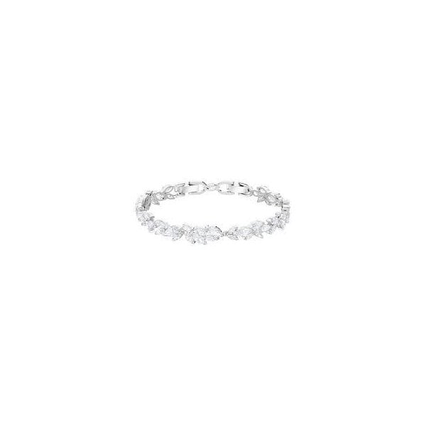 Louison Bracelet White, Rhodium plated