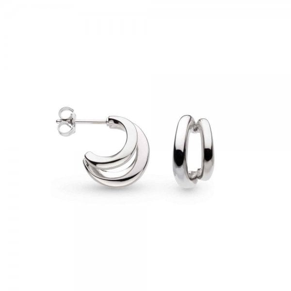 Bevel Cirque Link Twin Hoop Earrings