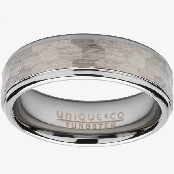 Tungsten Ring hammered