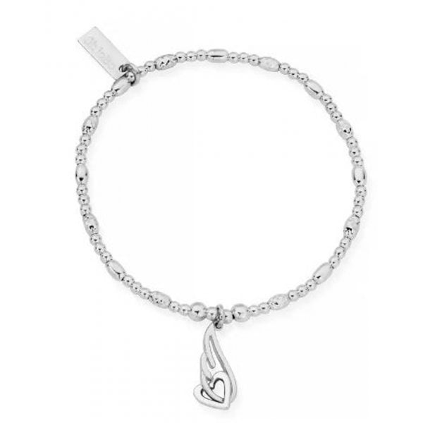 Interlocking Heart and Angel Wing Bracelet