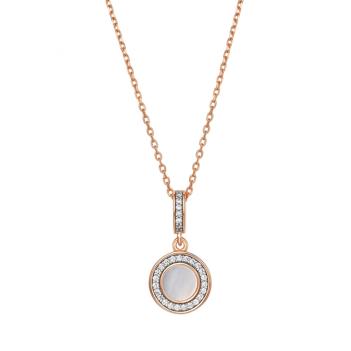 Mother of Pearl 18ct Rose Gold Plated Pendant