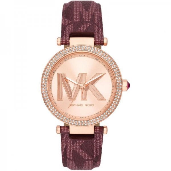 Michael Kors Parker Three-Hand Merlot PVC Watch