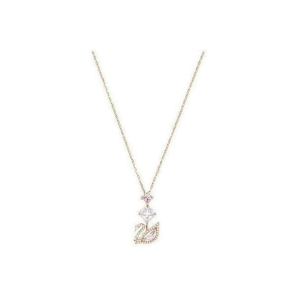 Dazzling Swan Blue & White Crystal Necklace