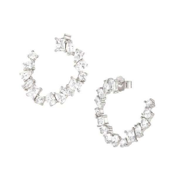 Colour Wave Sterling Silver Hoop Earrings