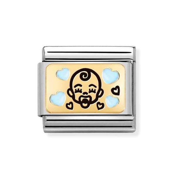 Gold Blue Baby Charm