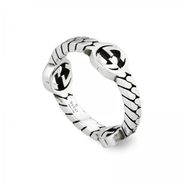 Interlocking G Sterling Silver 3.5mm Ring- SIZE 11