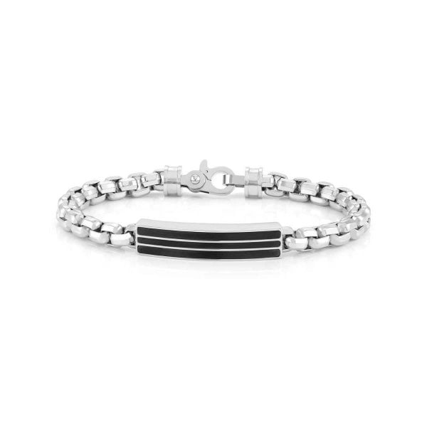 Gents Strong Stainless Steel & Black PVD Bracelet