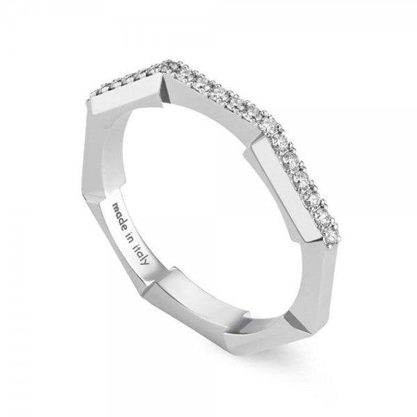 18k White Gold GUCCI Link to Love Ring