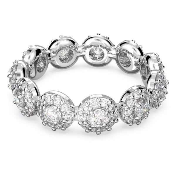 Constella ring, Round cut, Pavé, White, S50