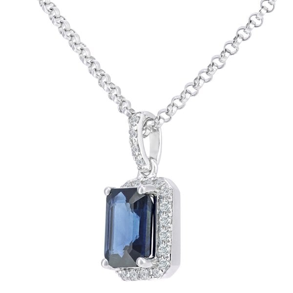 Diamond 0.05ct, Sapphire Pendant