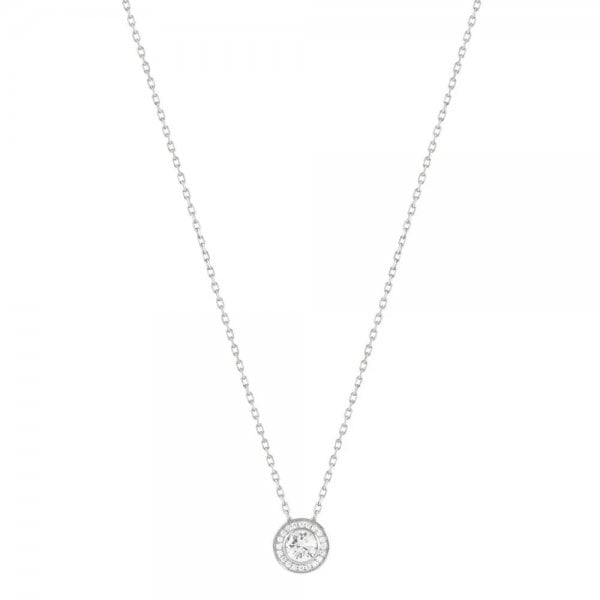 Aurea Silver CZ Halo Necklace