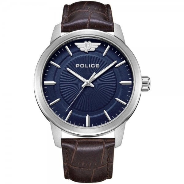 Blue Dial & Brown Leather Men's Watch