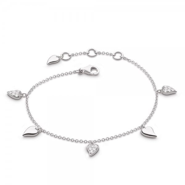 Desire Precious White Topaz Heart 7.5" Bracelet