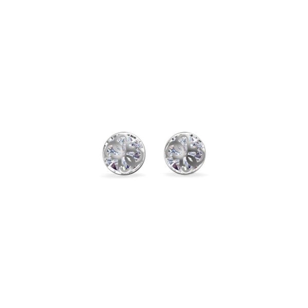 GJ 4G Logo Boule Silver & Crystal Studs