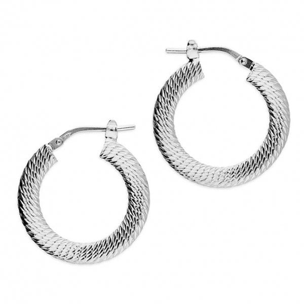 EARRINGS 20MM DIAMOND-CUT HINGED HOOP