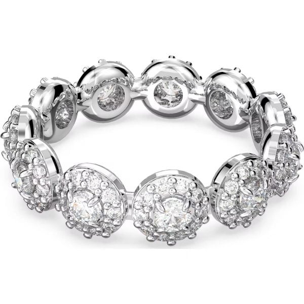 Constella ring, Round cut, Pavé, White, S60