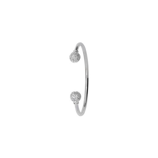 SILVER BABIES' CZ TORC BANGLE