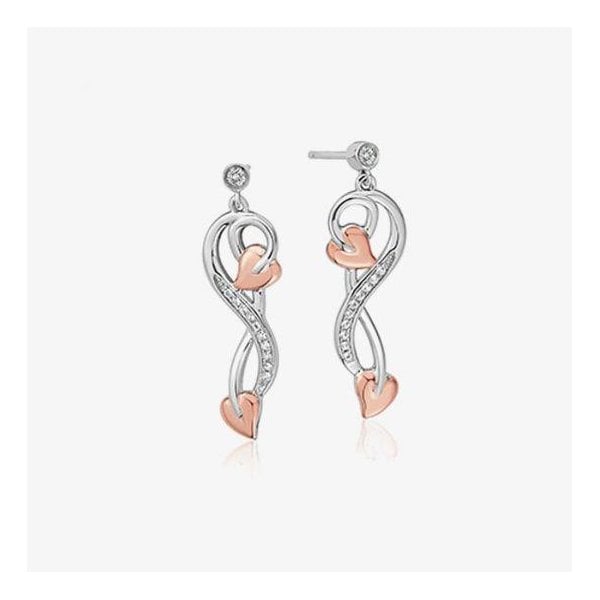 Tree of Life White Topaz Drop Earrings