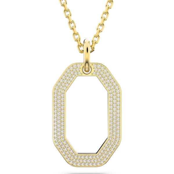 Dextera pendant, Octagon shape, Pavé, Gold Tone