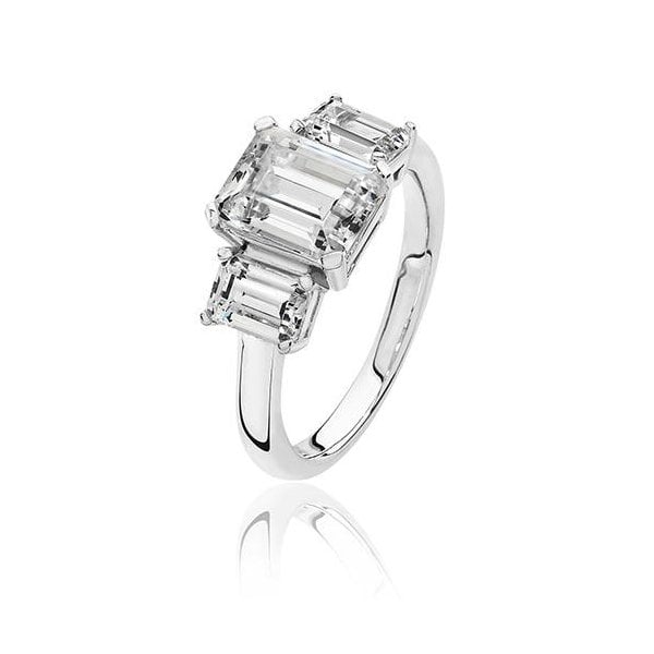 SILVER CLAW SET 3 STN 9X7MM EM CUT