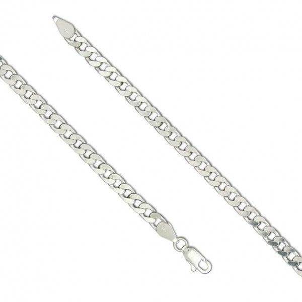 Sterling Silver Chain 46cm/18in flat curb
