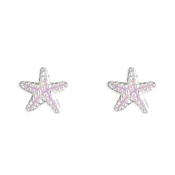 Purple enamel starfish stud Earrings
