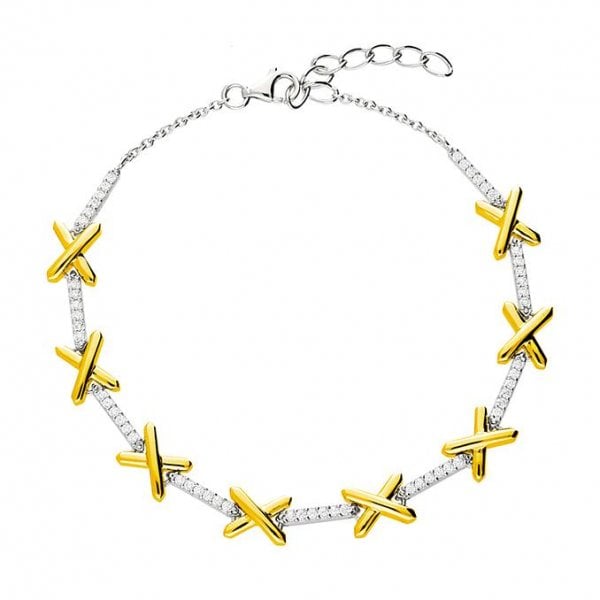 20cm two-tone cubic zirconia LOVE bracelet