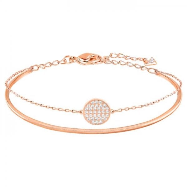 Ginger Bangle White, Rose-gold tone plated