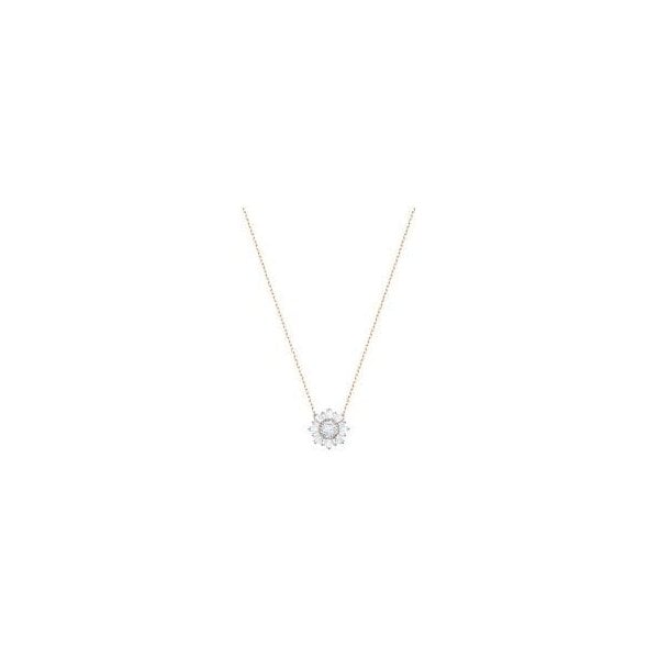 Sunshine Pendant, White, Rose-gold tone plated