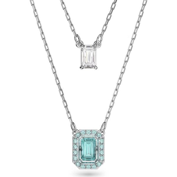 Millenia layered necklace, Octagon cut, Blue