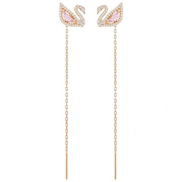 Dazzling Swan Pierced Earrings