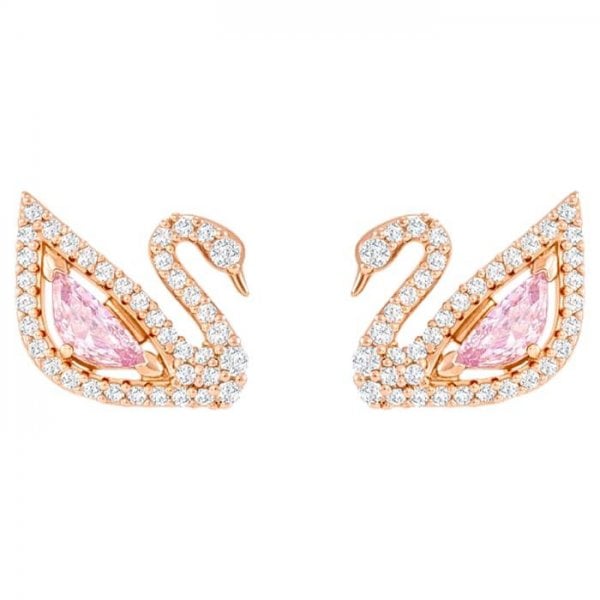 Dazzling Swan Pierced Earrings