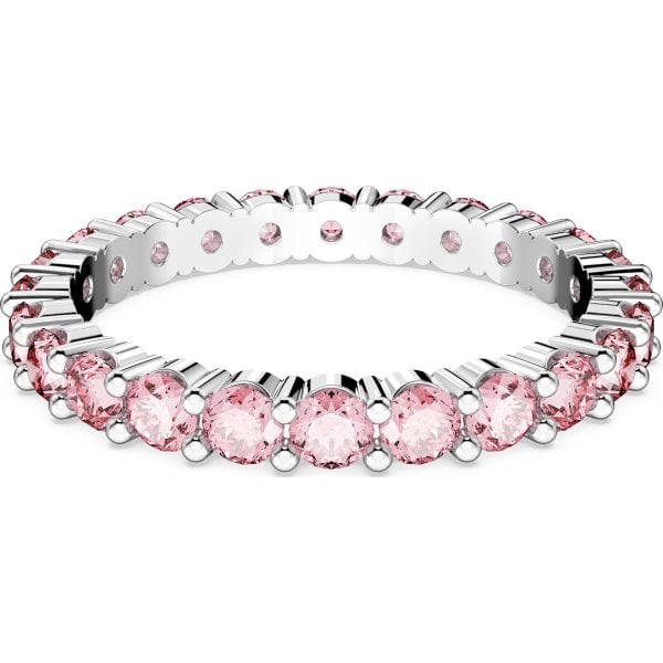 Matrix ring, Round cut, Pink, Rhodium plated S52