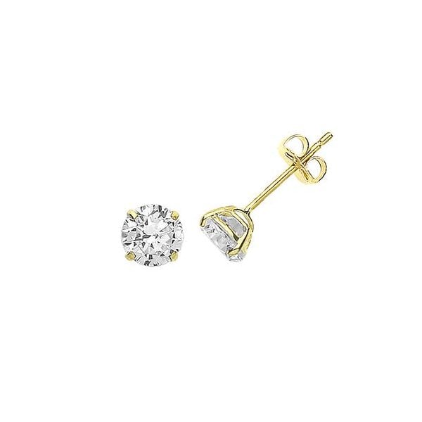 9CT YELLOW GOLD CZ STUD 5MM