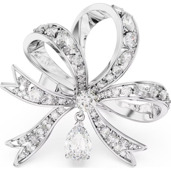 Volta cocktail ring, Bow, Large, White S55